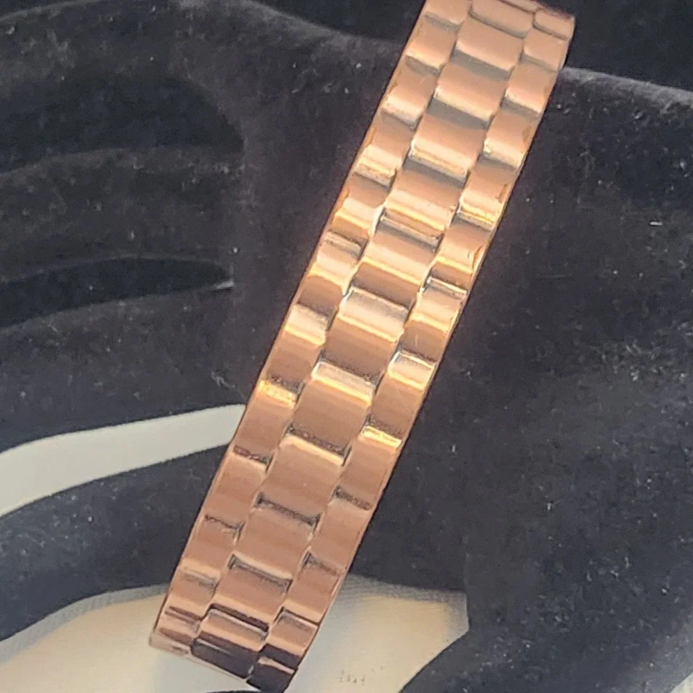 Earth Therapy‎ Copper Magnetic Bracelet Cuff Link Style Textured Adjustable 7.8
